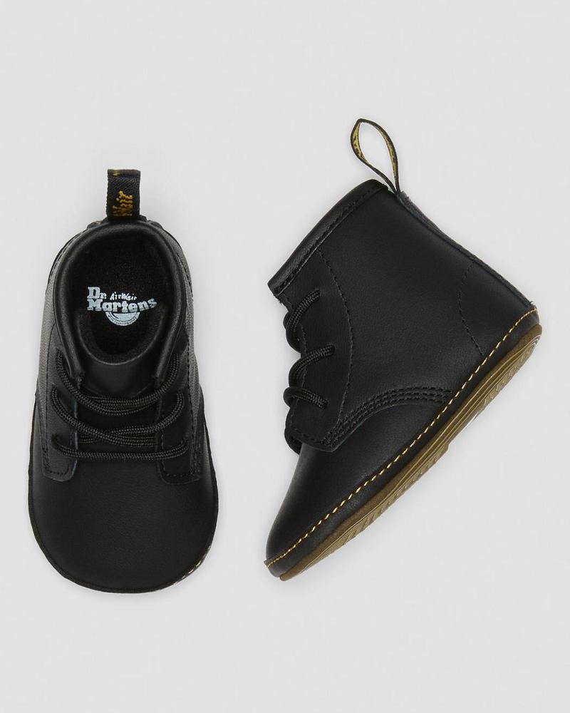 Dr Martens Newborn 1460 Auburn Læder Booties Fritidsstøvler Børn Sort | DK 662QMA